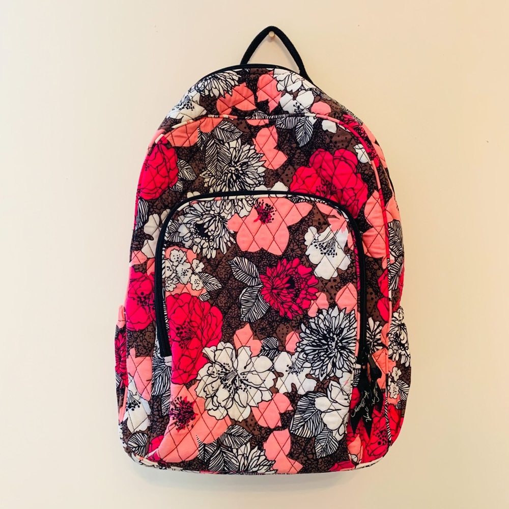 Vera Bradley | Mocha & Pink Floral Backpack